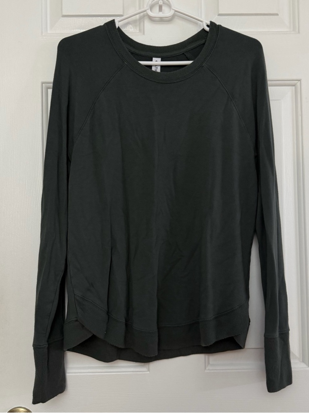 Athleta Dark Charcoal Long Sleeve Crewneck Sweatshirt